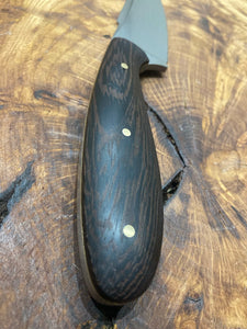 Small false edge hunter with false edge and pocket sheath