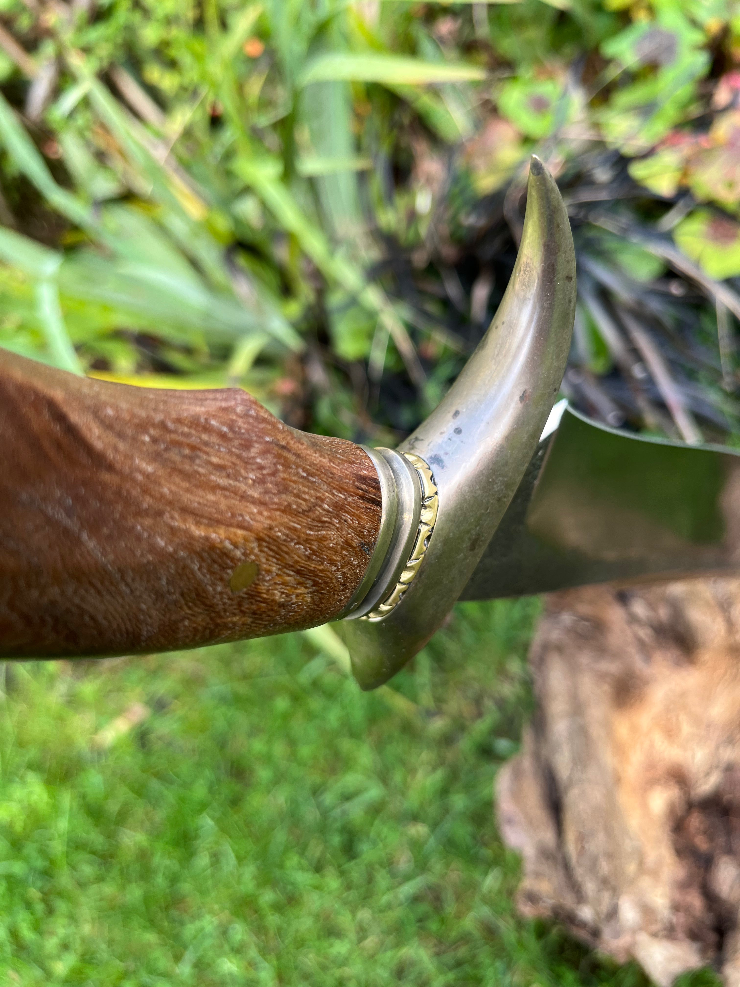 Large recurve bowie blade