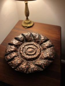 Sculpted large copper bowl