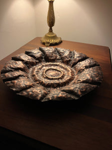 Sculpted large copper bowl