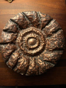 Sculpted large copper bowl