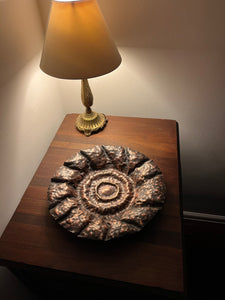 Sculpted large copper bowl
