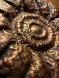 Sculpted large copper bowl