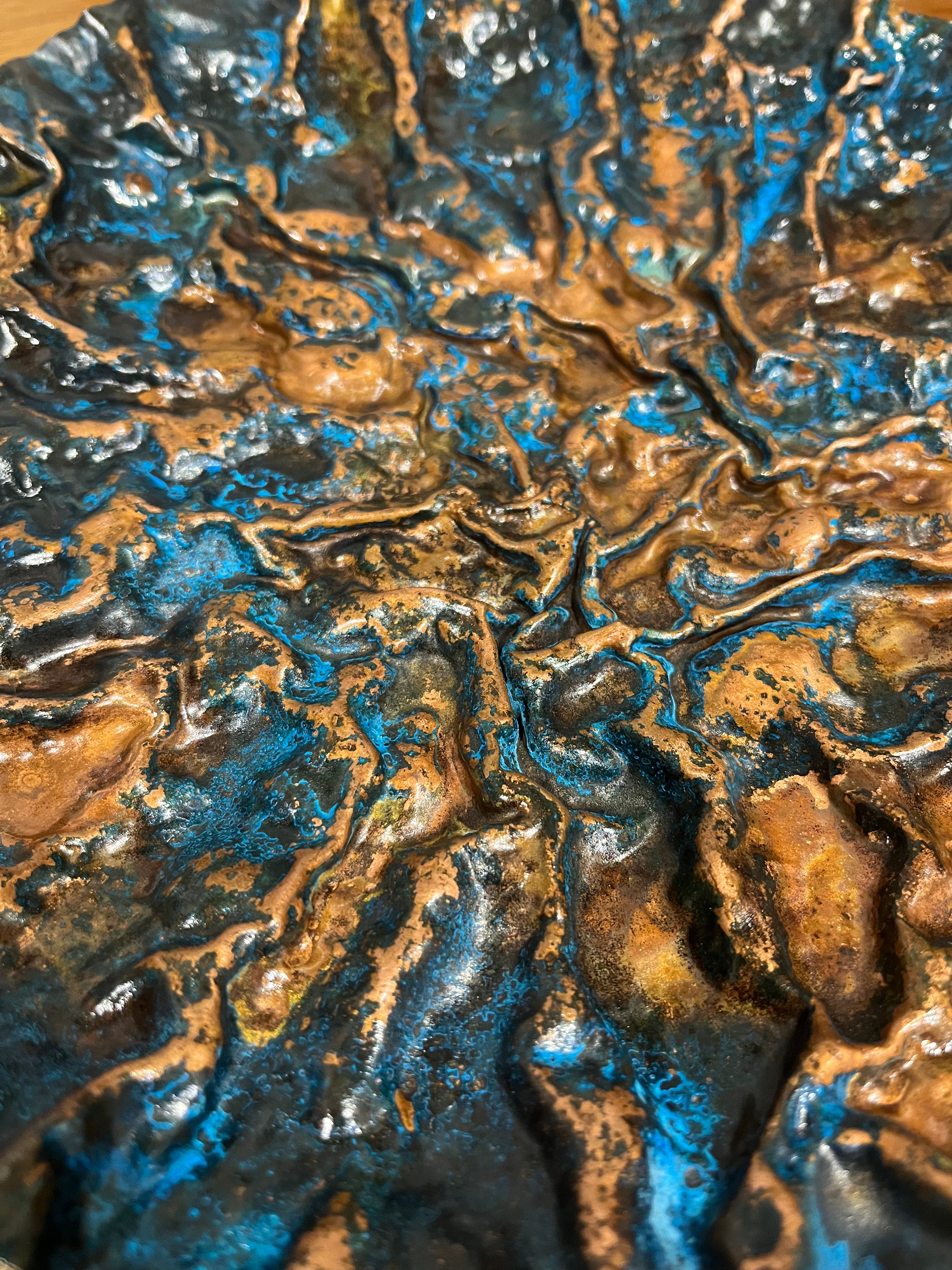 sculpted copper bowl