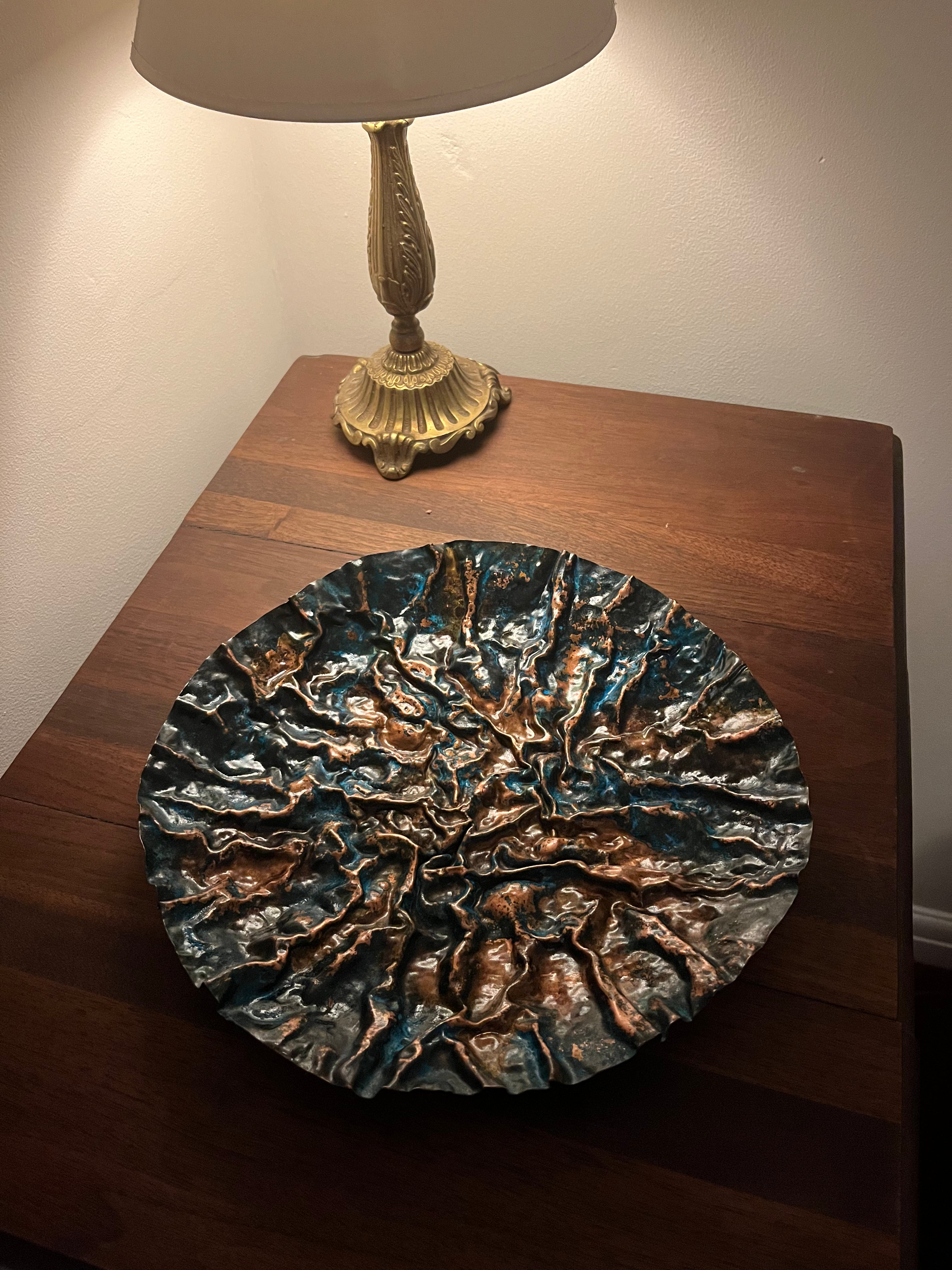 sculpted copper bowl