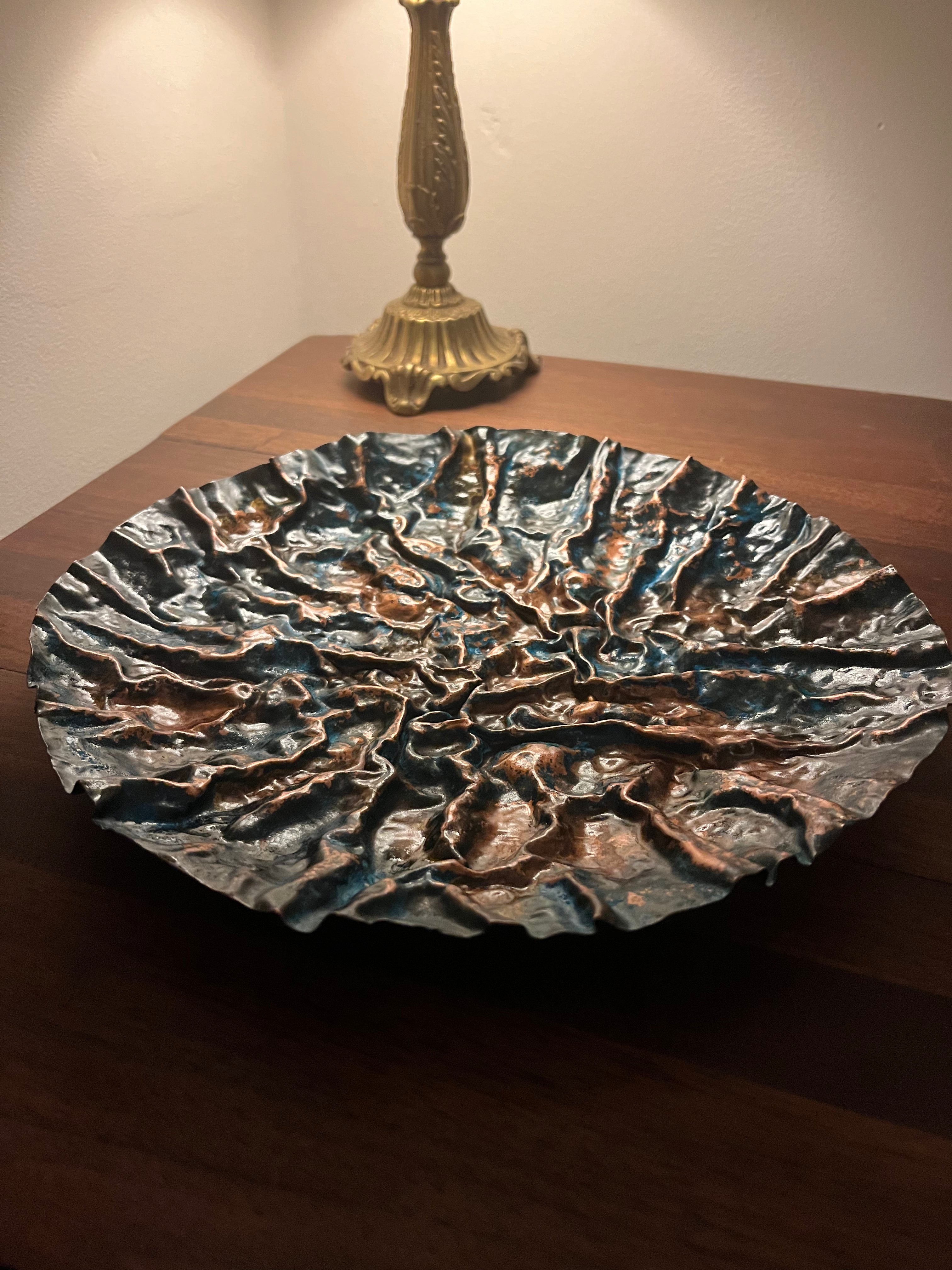 sculpted copper bowl