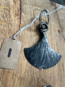 Large forged leaf keyring