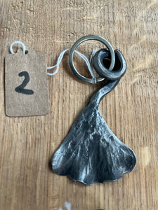 Large forged leaf keyring