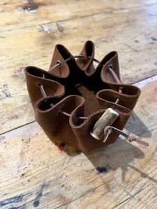 small leather tinder pouch