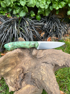 Drop point hunter with leather sheath