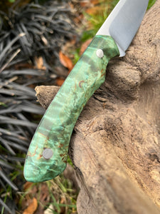 Drop point hunter with leather sheath