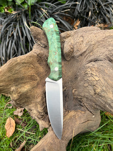 Drop point hunter with leather sheath